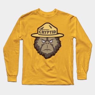 Bigfoot With Cryptid Park Ranger Hat Long Sleeve T-Shirt